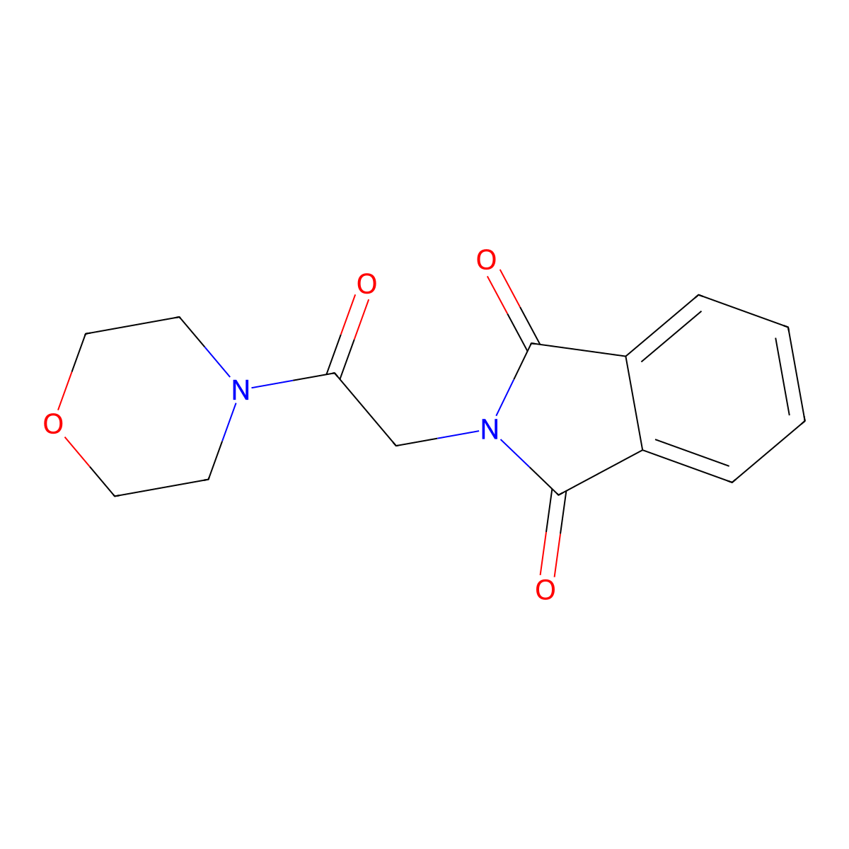 Phthalimide, N-((morpholinocarbonyl)methyl)- molecular structure, CAS 5442-90-0