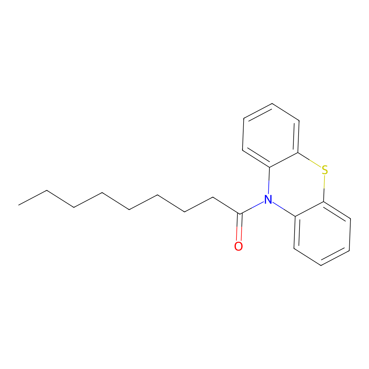 1-Phenothiazin-10-ylnonan-1-one molecular structure, CAS 5442-97-7