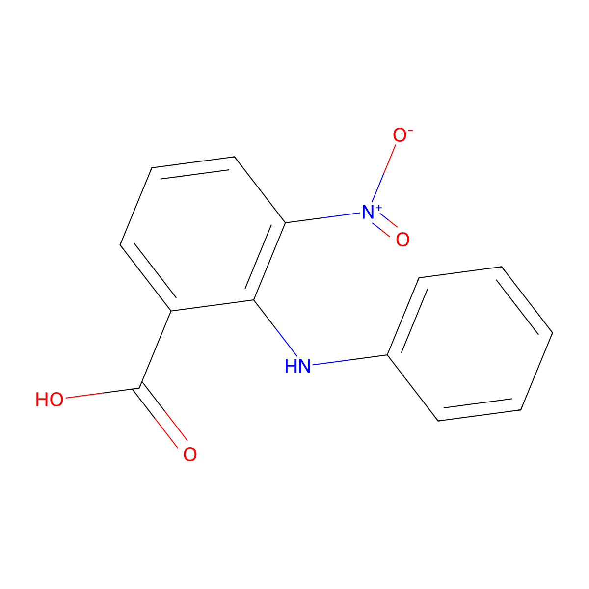 3-Nitro-2-phenylaminobenzoic acid molecular structure, CAS 54420-95-0