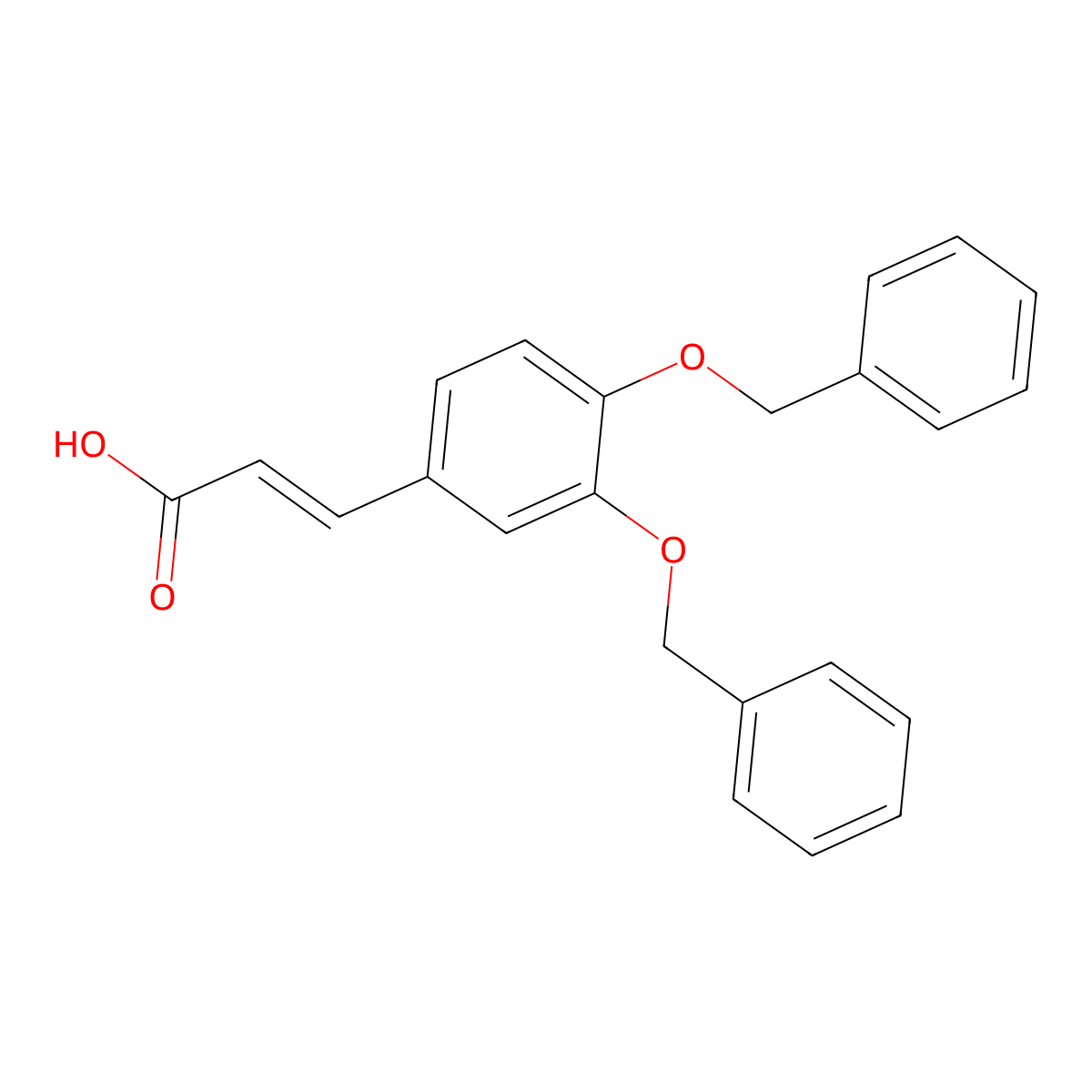 3-[3,4-Bis(phenylmethoxy)phenyl]prop-2-enoic acid molecular structure, CAS 54429-62-8