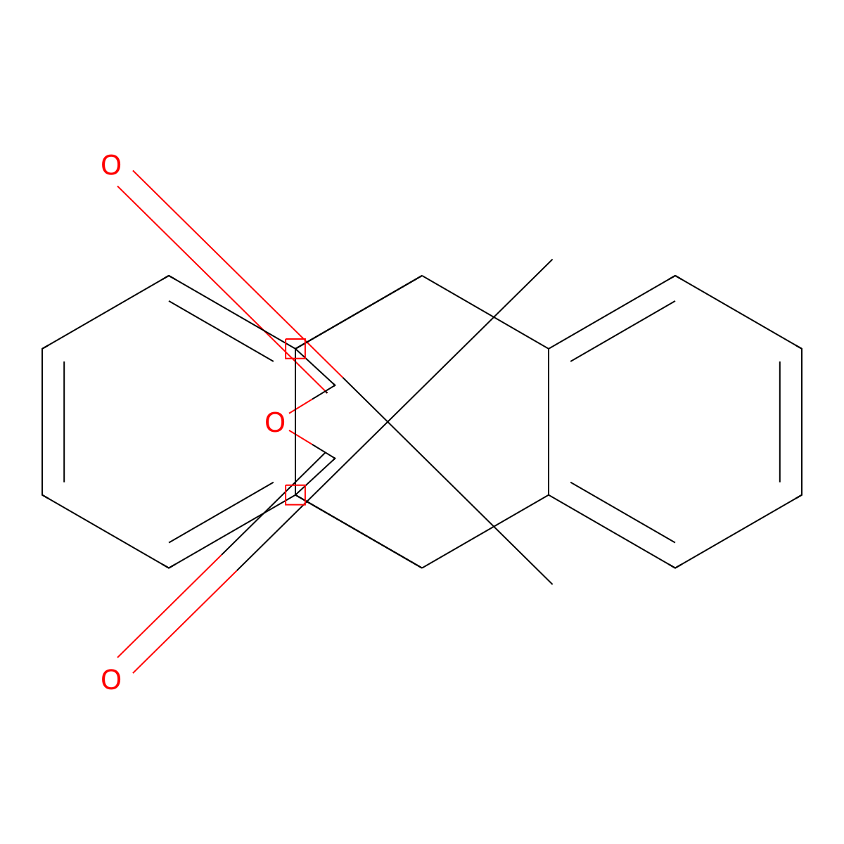 Anthracene-maleic anhydride diels-alder adduct molecular structure, CAS 5443-16-3