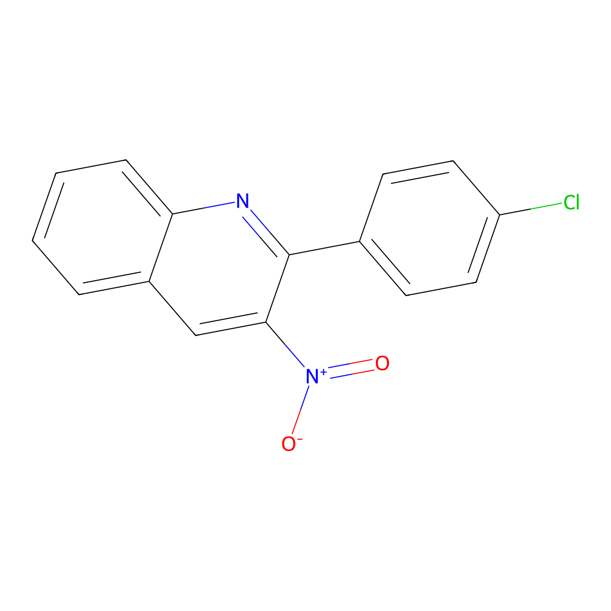 2-(4-Chlorophenyl)-3-nitroquinoline molecular structure, CAS 5443-78-7