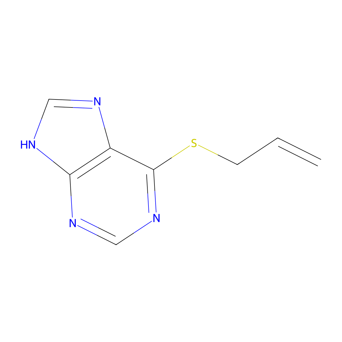6-(Allylthio)purine molecular structure, CAS 5443-88-9
