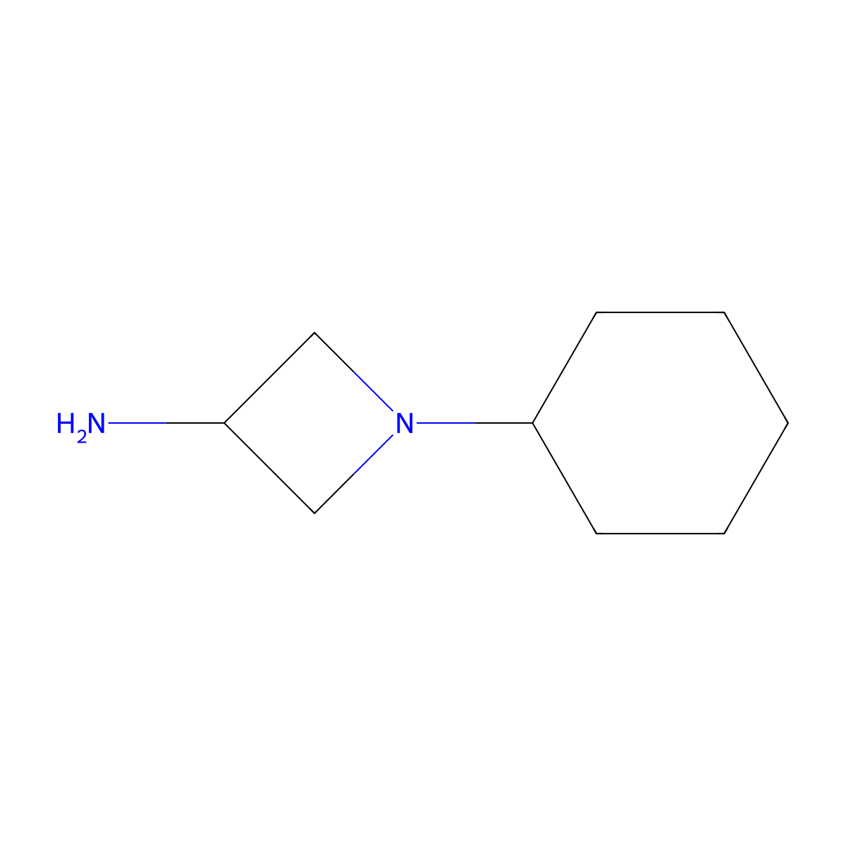 1-Cyclohexylazetidin-3-amine molecular structure, CAS 54431-46-8