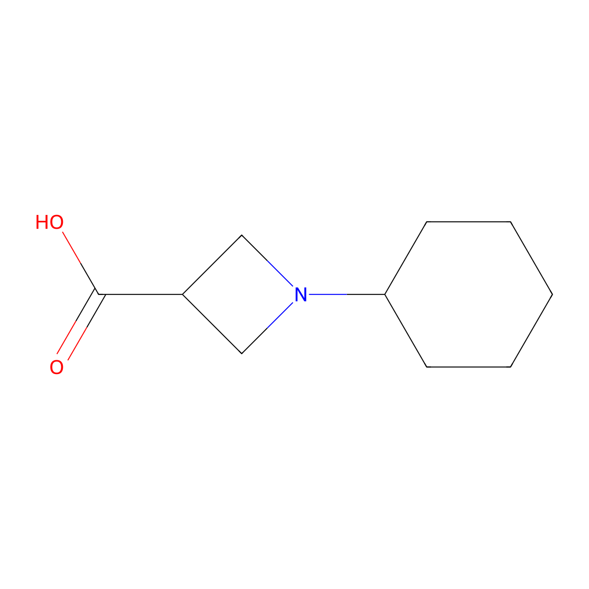 1-Cyclohexylazetidine-3-carboxylic acid molecular structure, CAS 54431-56-0