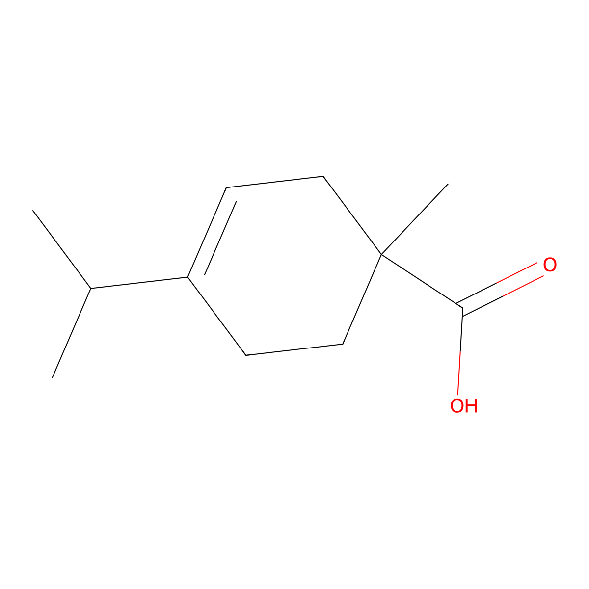 1-Methyl-4-(propan-2-yl)cyclohex-3-ene-1-carboxylic acid molecular structure, CAS 54431-94-6