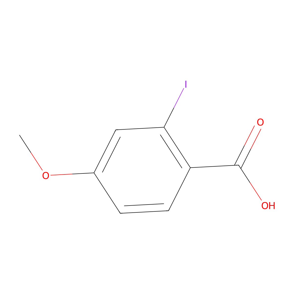 2-Iodo-4-methoxybenzoic acid molecular structure, CAS 54435-09-5