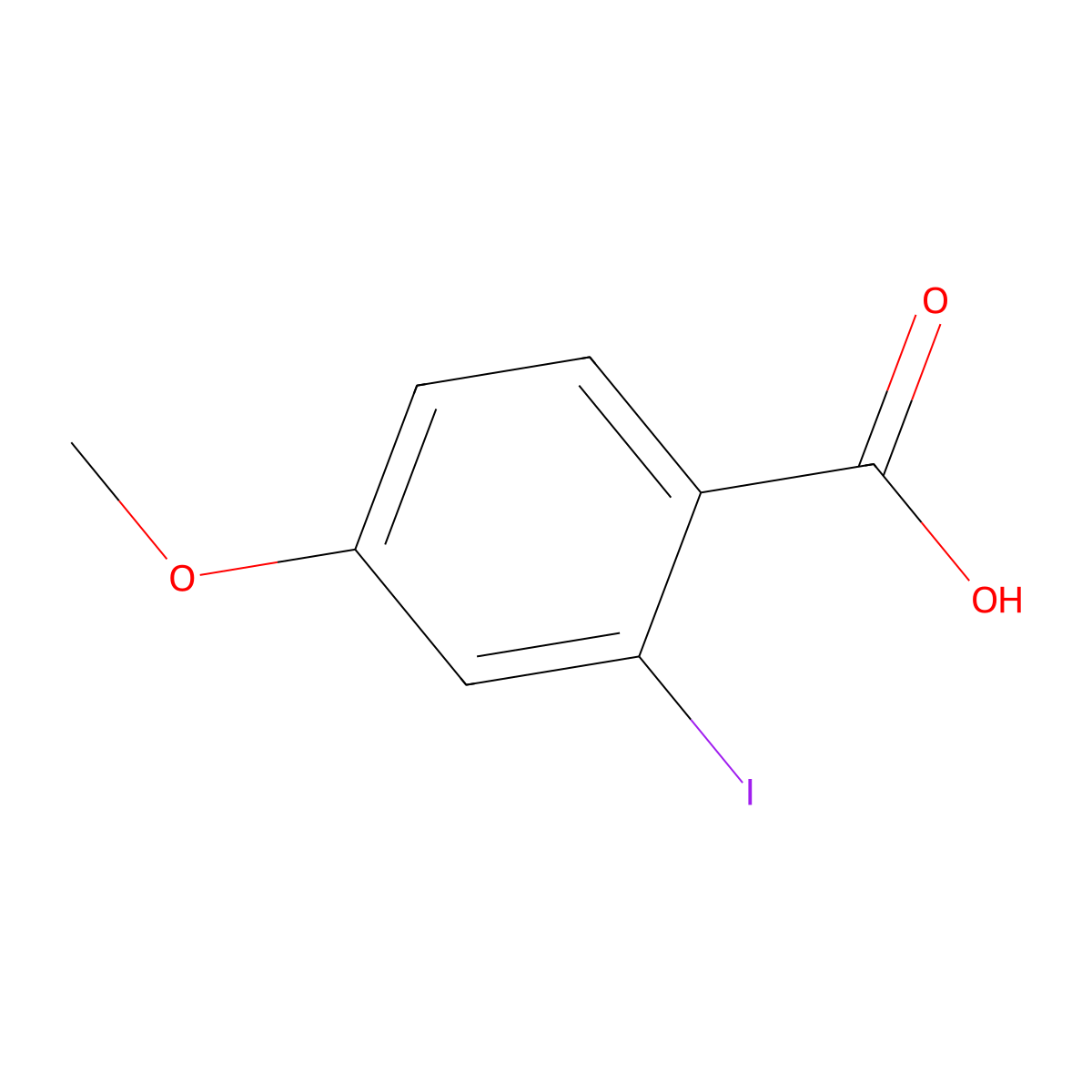 2-Iodo-4-methoxybenzoic acid molecular structure, CAS 54435-09-5