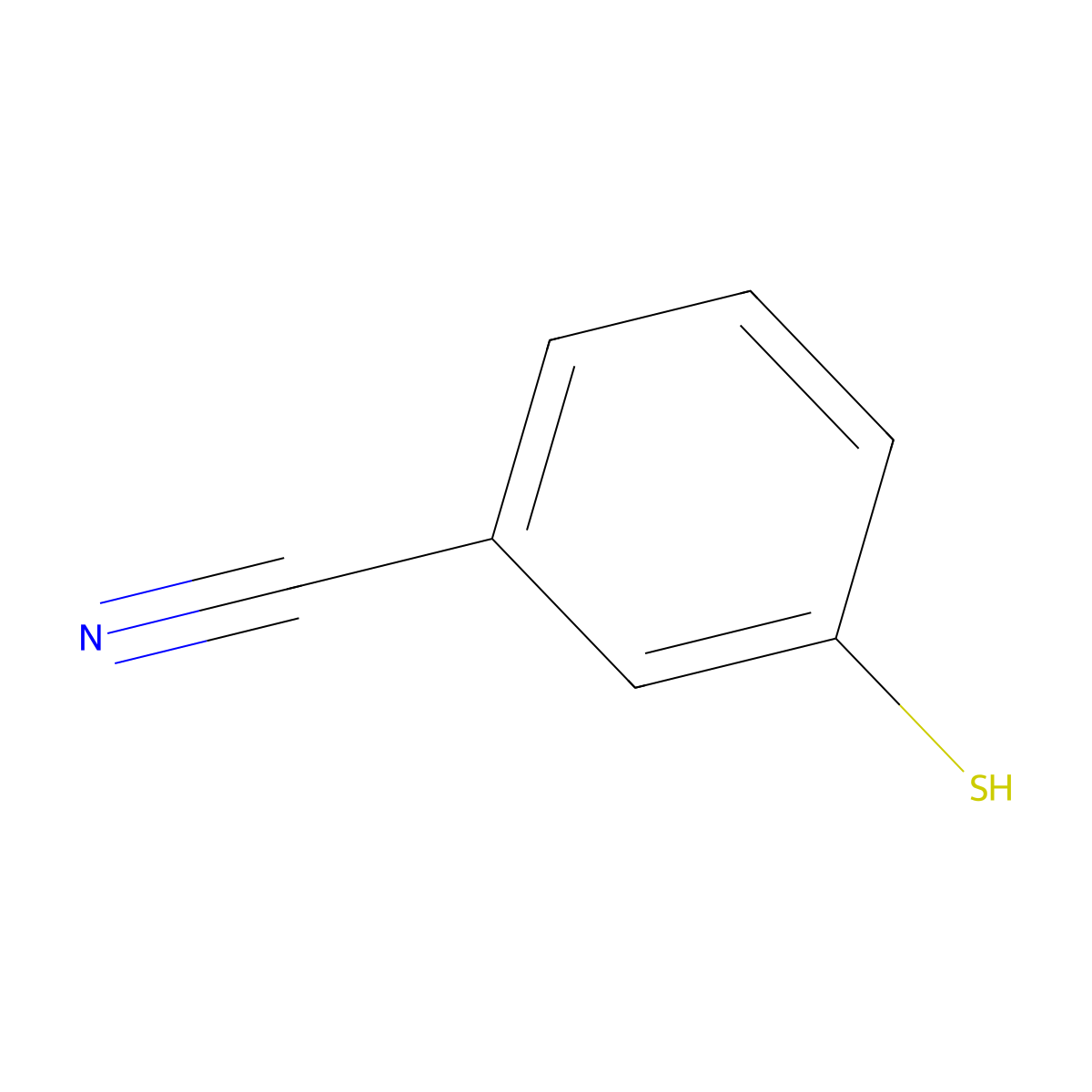 3-Sulfanylbenzonitrile molecular structure, CAS 54435-88-0