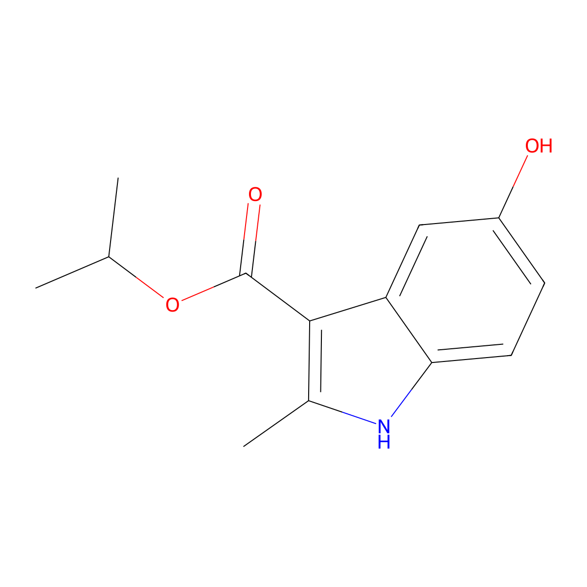 Methylethyl 5-hydroxy-2-methylindole-3-carboxylate molecular structure, CAS 54436-15-6