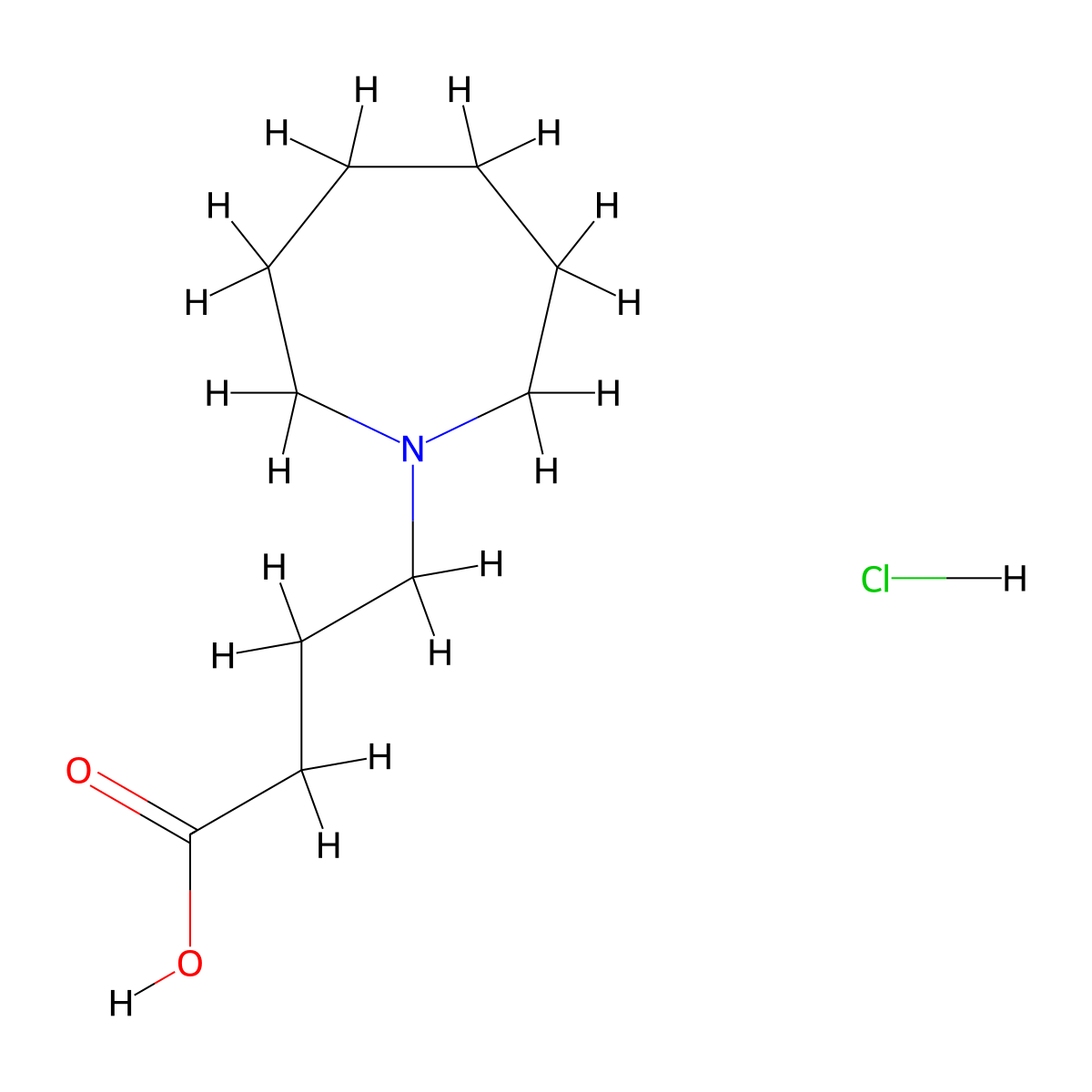 4-(1-Azepanyl)butanoic acid hydrochloride molecular structure, CAS 54436-99-6