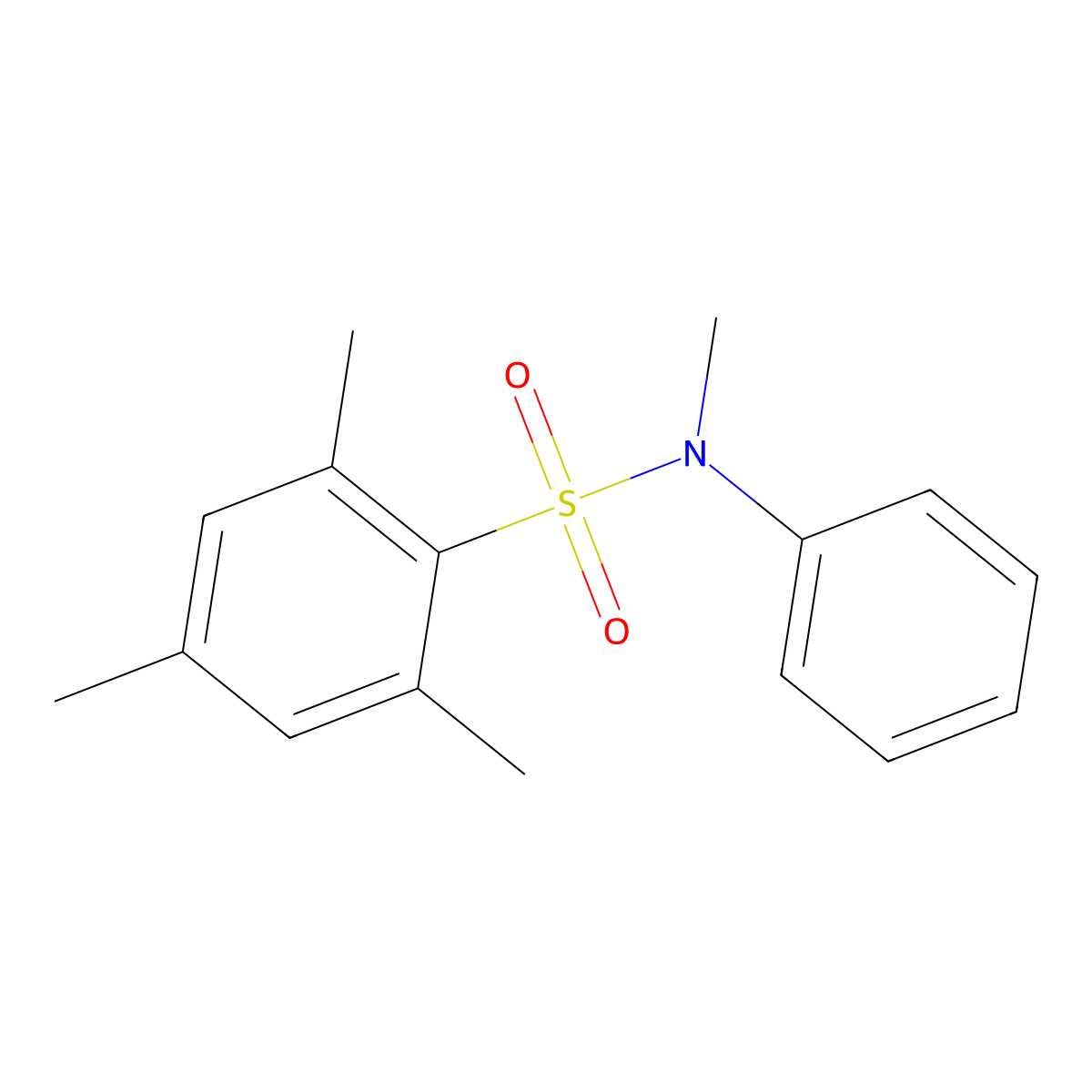 2,4,6,N-Tetramethylbenzenesulfonanilide molecular structure, CAS 54437-72-8