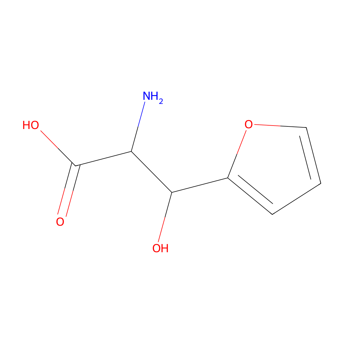 2-Amino-3-(furan-2-yl)-3-hydroxypropanoic acid molecular structure, CAS 5444-16-6