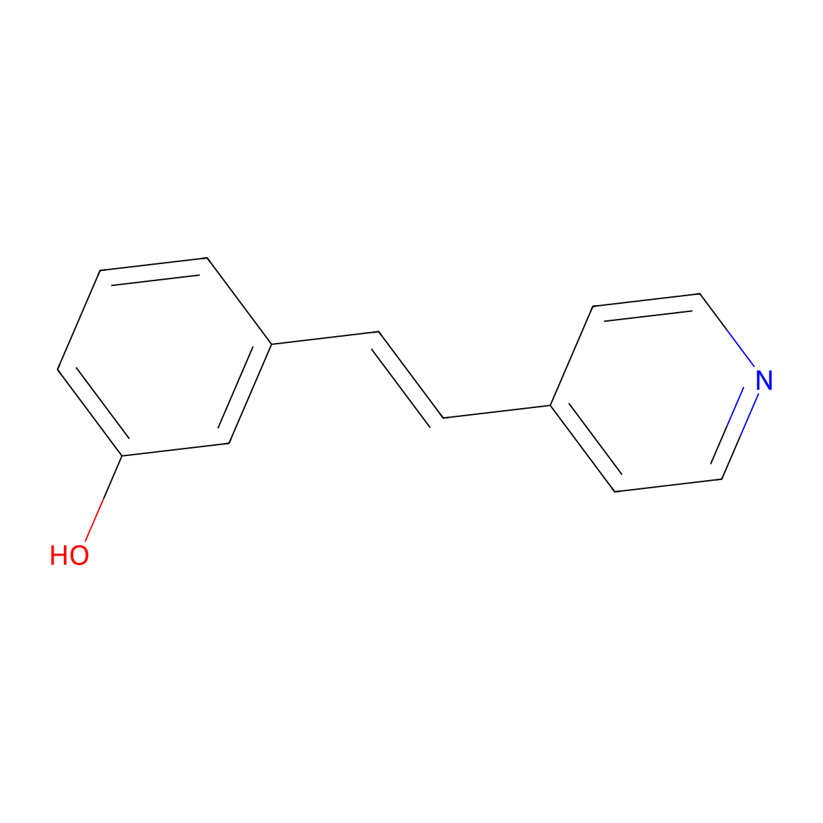 3-(2-(4-Pyridinyl)vinyl)phenol molecular structure, CAS 5444-93-9