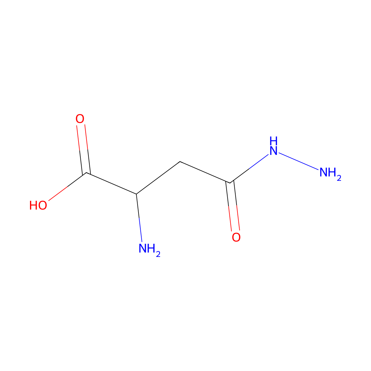 2-Amino-3-hydrazinocarbonyl-propionic acid molecular structure, CAS 5444-98-4