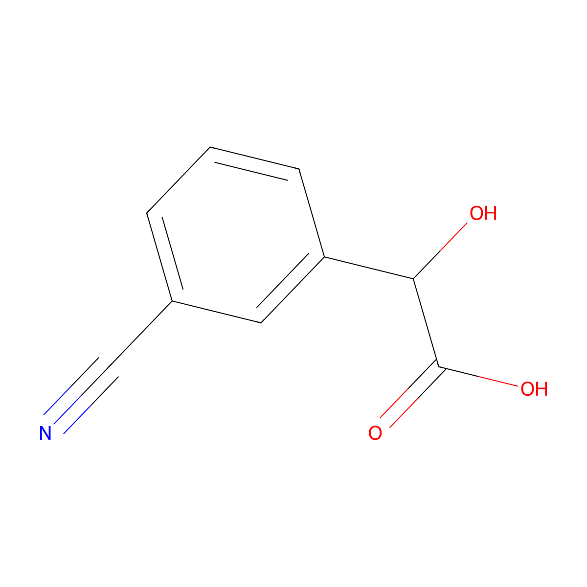 2-(3-Cyanophenyl)-2-hydroxyacetic acid molecular structure, CAS 54440-91-4