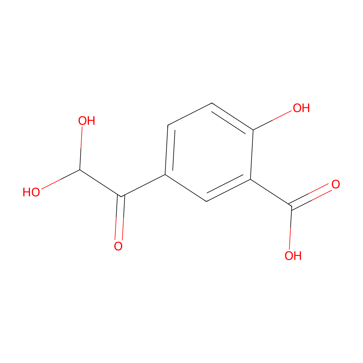 5-(2,2-Dihydroxyacetyl)-2-hydroxybenzoic acid molecular structure, CAS 54440-92-5
