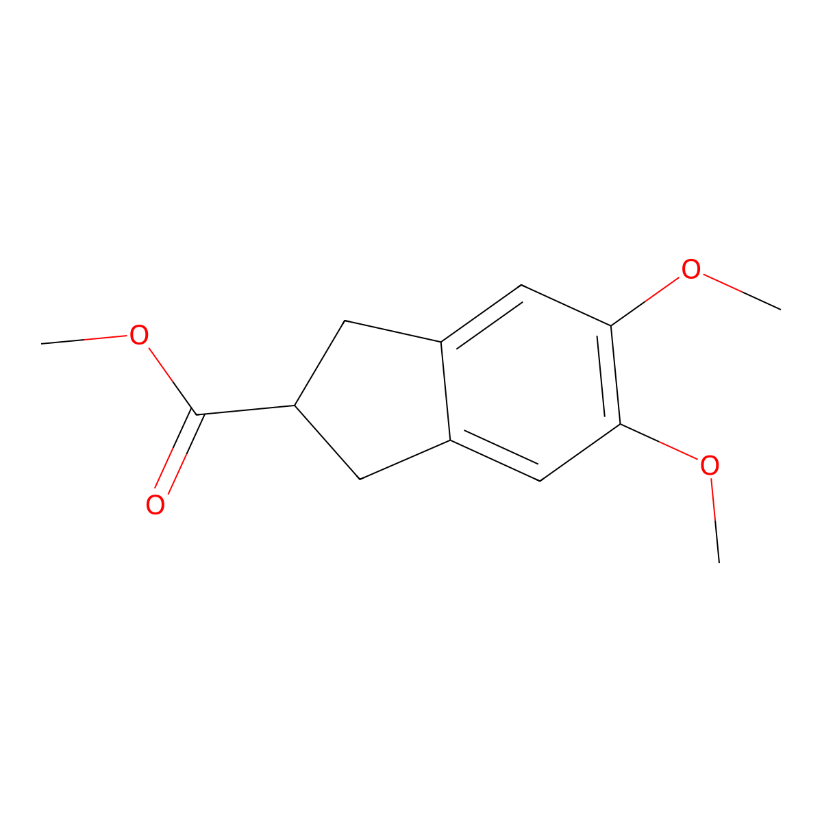 Methyl 5,6-dimethoxy-2,3-dihydro-1H-indene-2-carboxylate molecular structure, CAS 54441-23-5