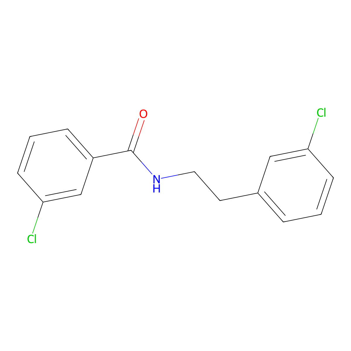 3-chloro-N-[2-(3-chlorophenyl)ethyl]benzamide molecular structure, CAS 544412-05-7
