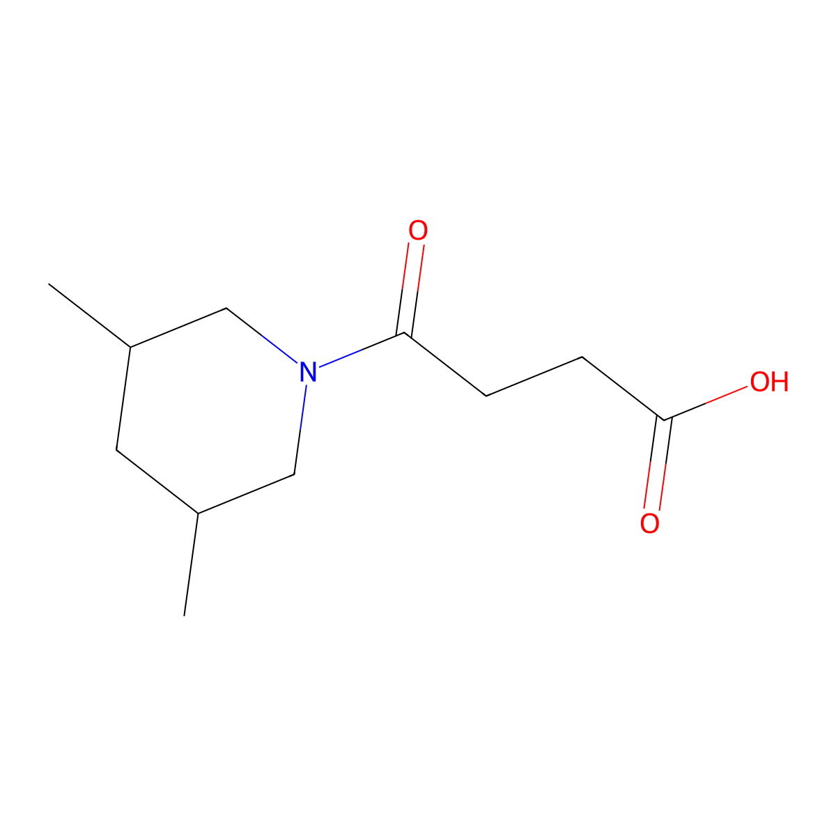 4-(3,5-Dimethyl-1-piperidinyl)-4-oxobutanoic acid molecular structure, CAS 544413-67-4