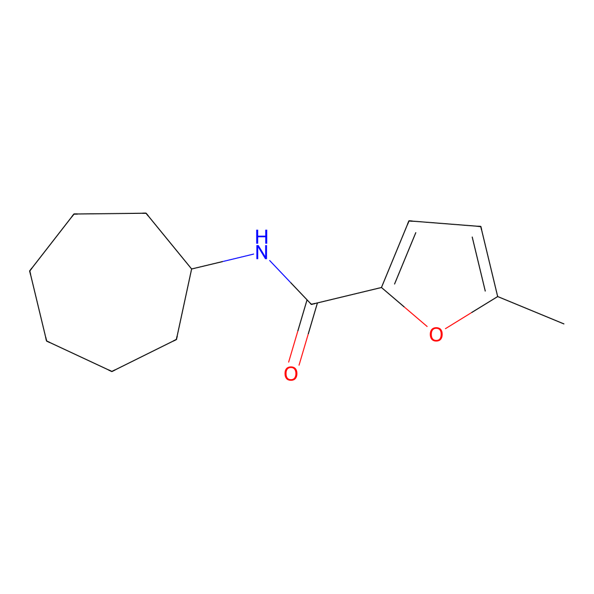 N-cycloheptyl-5-methylfuran-2-carboxamide molecular structure, CAS 544414-03-1