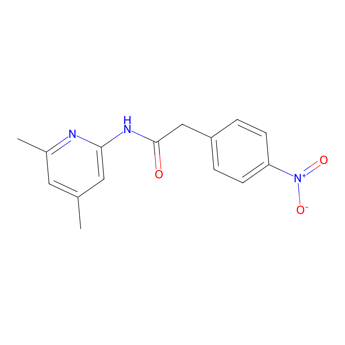 N-(4,6-dimethylpyridin-2-yl)-2-(4-nitrophenyl)acetamide molecular structure, CAS 544414-25-7