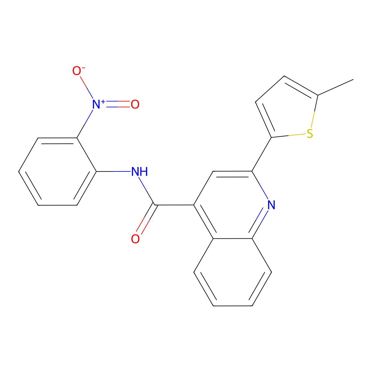 2-(5-methylthiophen-2-yl)-N-(2-nitrophenyl)quinoline-4-carboxamide molecular structure, CAS 544414-45-1