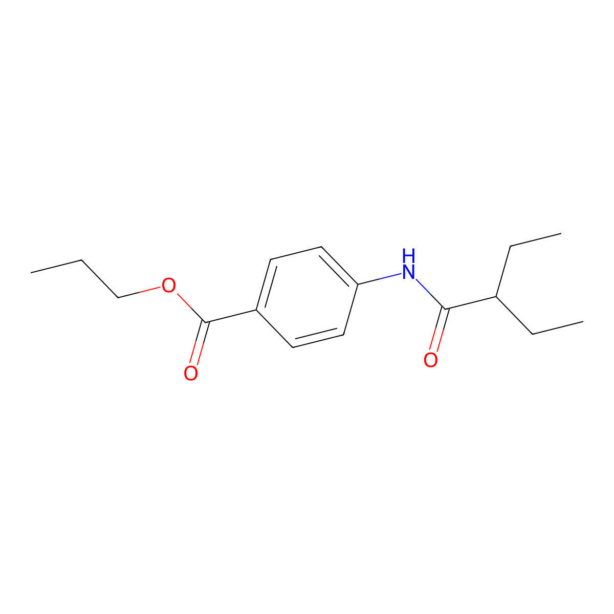 Propyl 4-[(2-ethylbutanoyl)amino]benzoate molecular structure, CAS 544415-15-8
