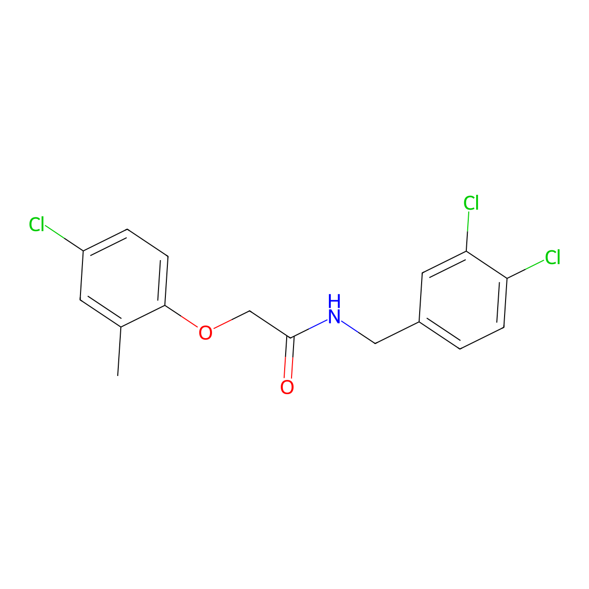 2-(4-chloro-2-methylphenoxy)-N-(3,4-dichlorobenzyl)acetamide molecular structure, CAS 544415-60-3