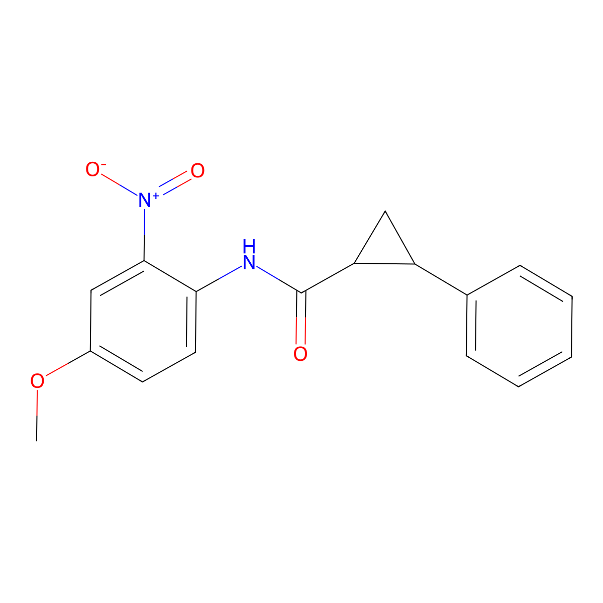 N-(4-methoxy-2-nitrophenyl)-2-phenylcyclopropane-1-carboxamide molecular structure, CAS 544415-64-7