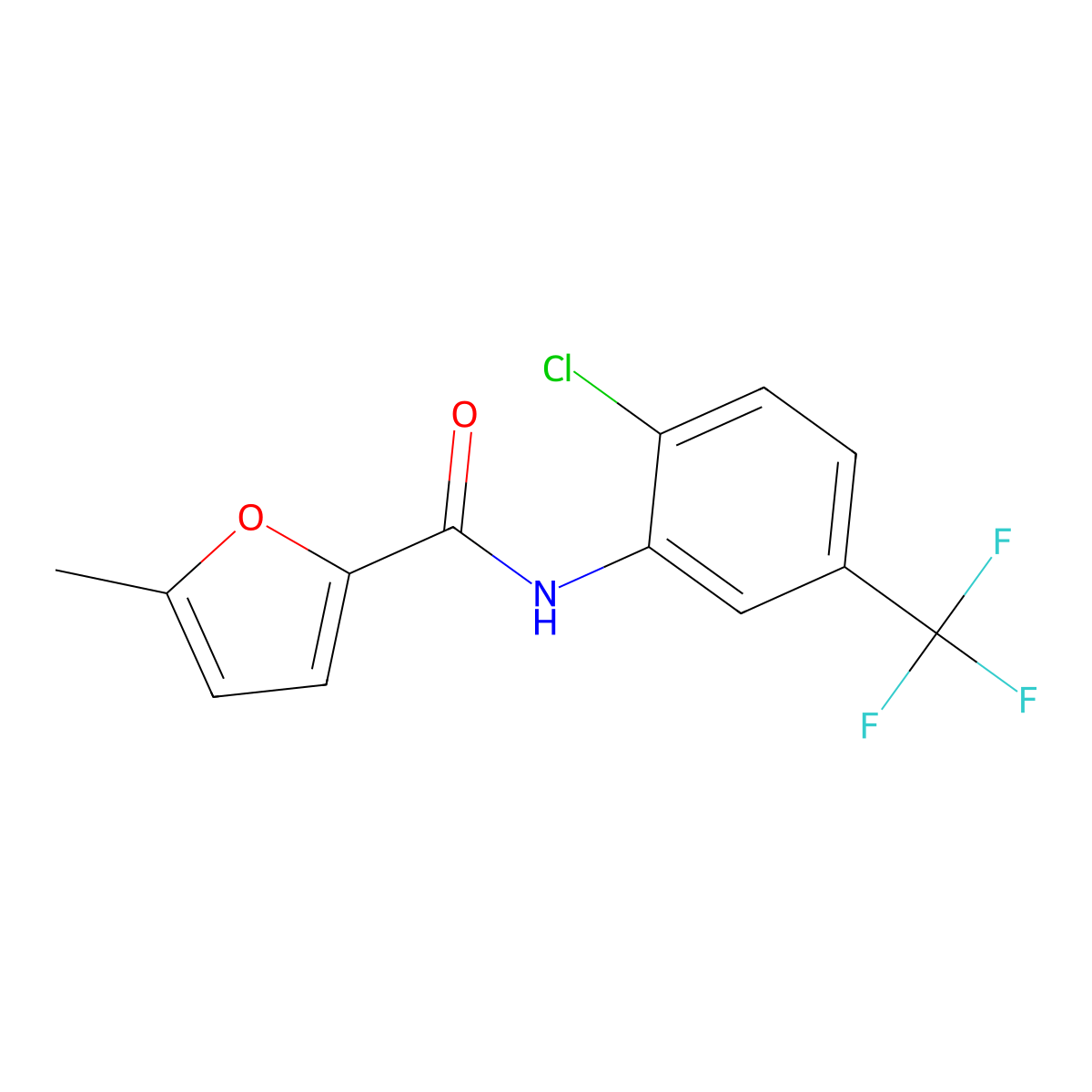 N-[2-chloro-5-(trifluoromethyl)phenyl]-5-methylfuran-2-carboxamide molecular structure, CAS 544415-74-9