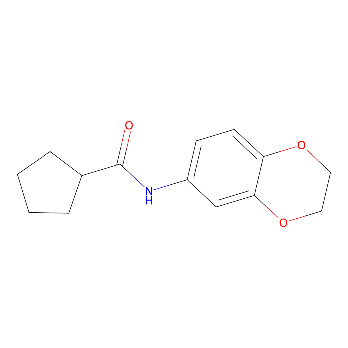 N-(2,3-dihydro-1,4-benzodioxin-6-yl)cyclopentanecarboxamide molecular structure, CAS 544415-79-4