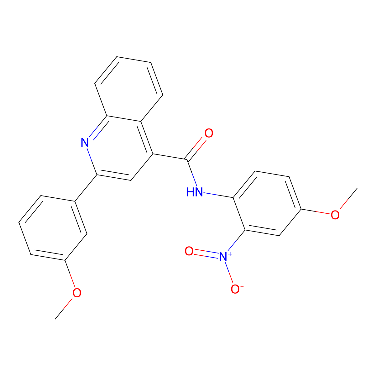 N-(4-methoxy-2-nitrophenyl)-2-(3-methoxyphenyl)quinoline-4-carboxamide molecular structure, CAS 544416-45-7
