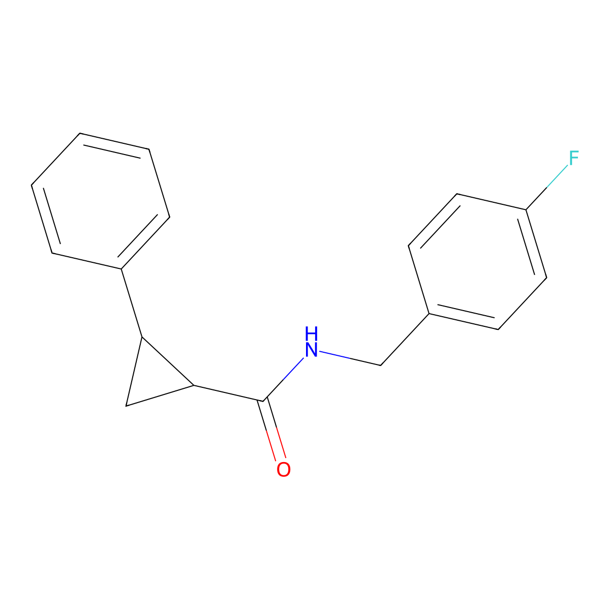 N-[(4-fluorophenyl)methyl]-2-phenylcyclopropane-1-carboxamide molecular structure, CAS 544418-70-4