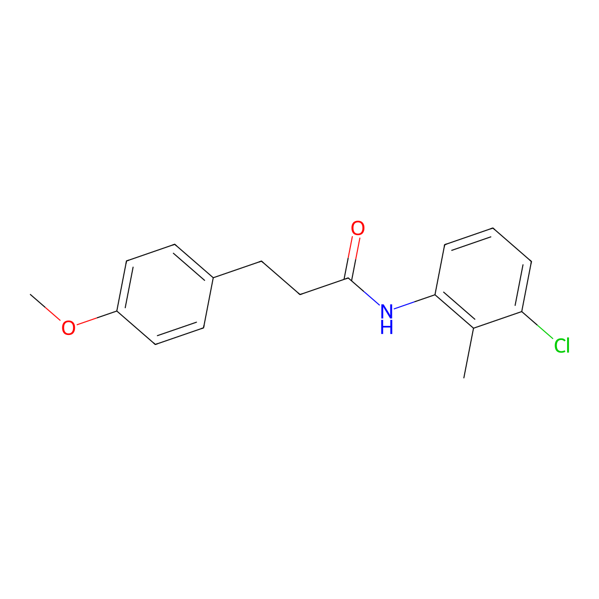 N-(3-Chloro-2-methylphenyl)-3-(4-methoxyphenyl)propanamide molecular structure, CAS 544419-01-4