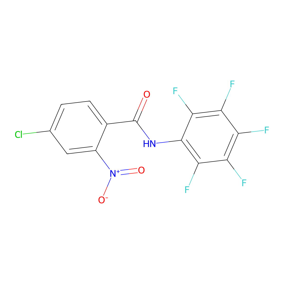 4-chloro-2-nitro-N-(2,3,4,5,6-pentafluorophenyl)benzamide molecular structure, CAS 544419-13-8
