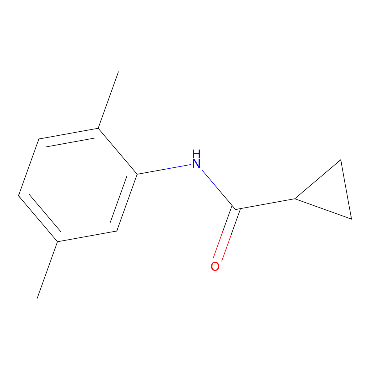 N-(2,5-dimethylphenyl)cyclopropanecarboxamide molecular structure, CAS 544419-40-1