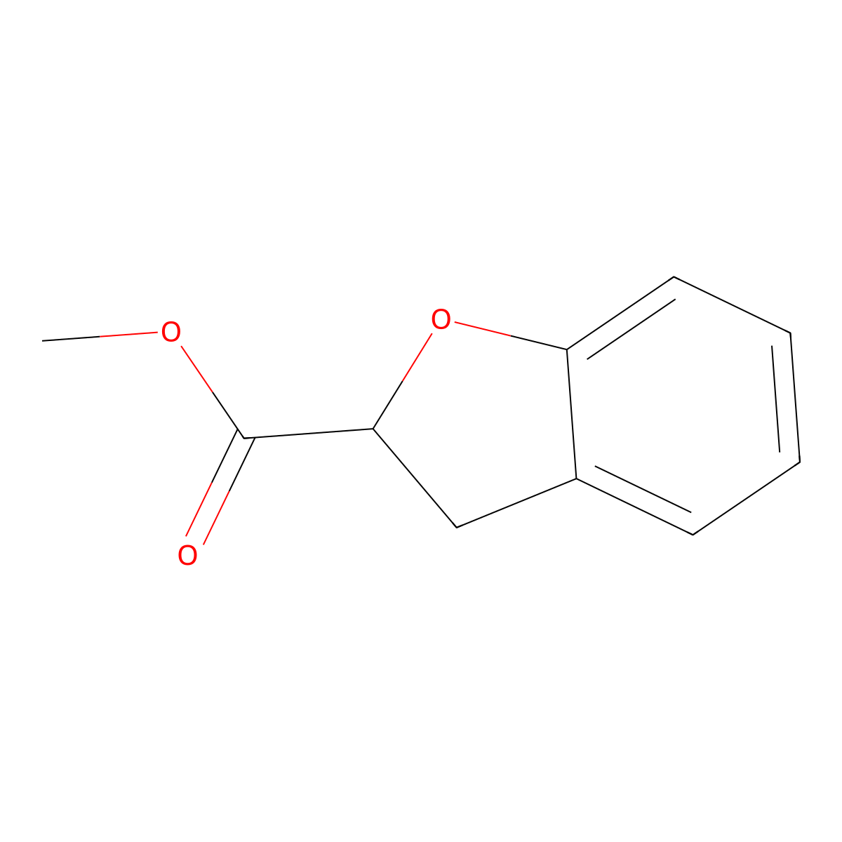 Methyl 2,3-dihydro-1-benzofuran-2-carboxylate molecular structure, CAS 54442-11-4