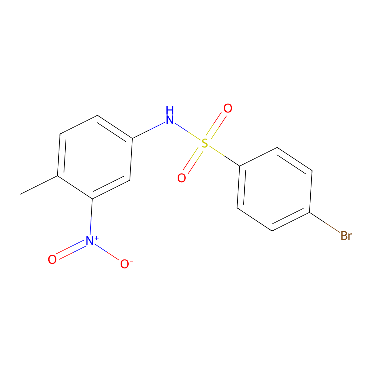 4-bromo-N-(4-methyl-3-nitrophenyl)benzenesulfonamide molecular structure, CAS 544420-32-8