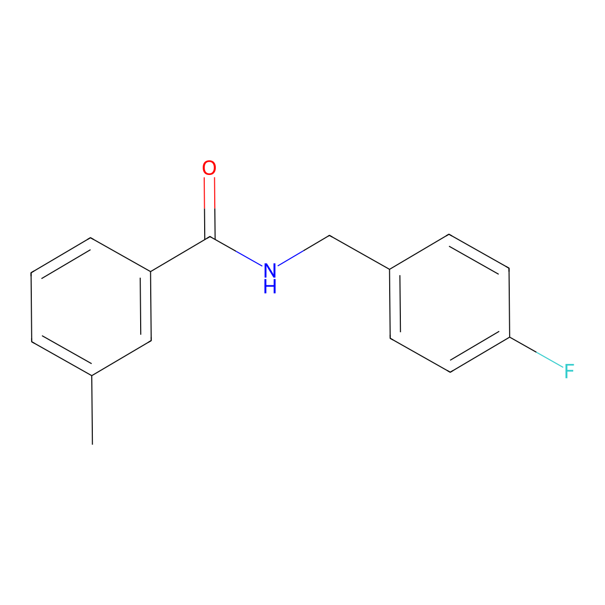 N-(4-fluorobenzyl)-3-methylbenzamide molecular structure, CAS 544420-65-7