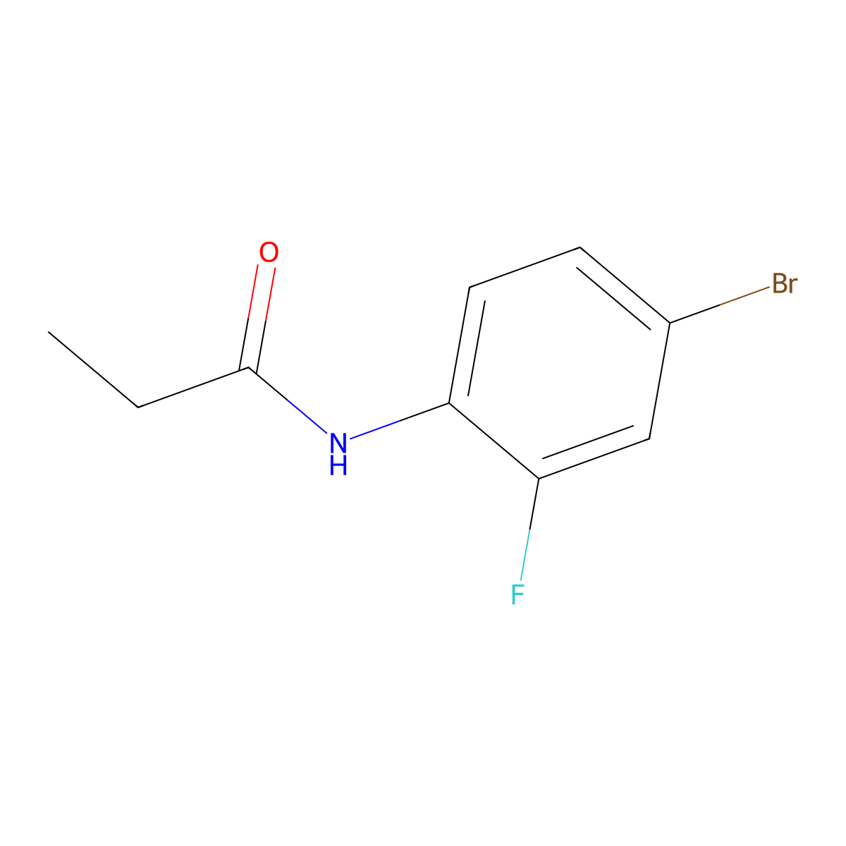 N-(4-bromo-2-fluorophenyl)propanamide molecular structure, CAS 544421-44-5