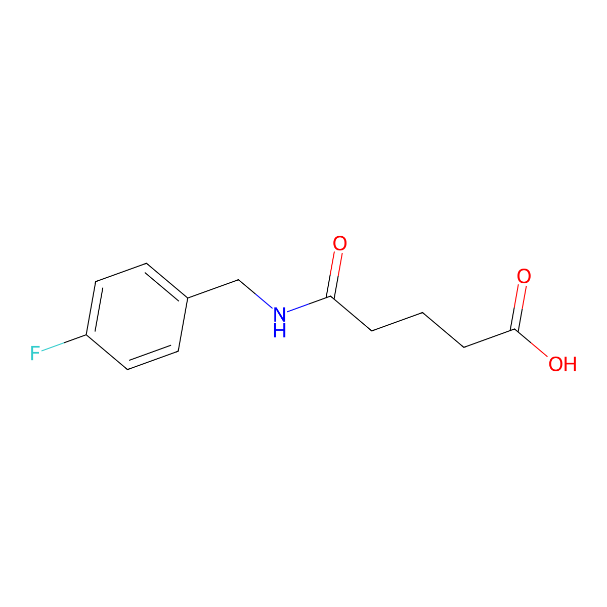 5-[(4-Fluorobenzyl)amino]-5-oxopentanoic acid molecular structure, CAS 544422-78-8
