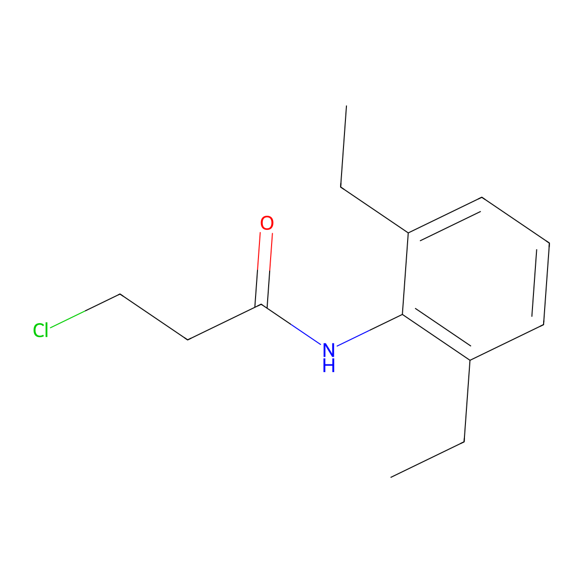 3-chloro-N-(2,6-diethylphenyl)propanamide molecular structure, CAS 544423-20-3