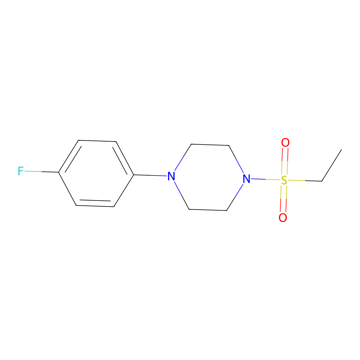 1-Ethylsulfonyl-4-(4-fluorophenyl)piperazine molecular structure, CAS 544423-26-9