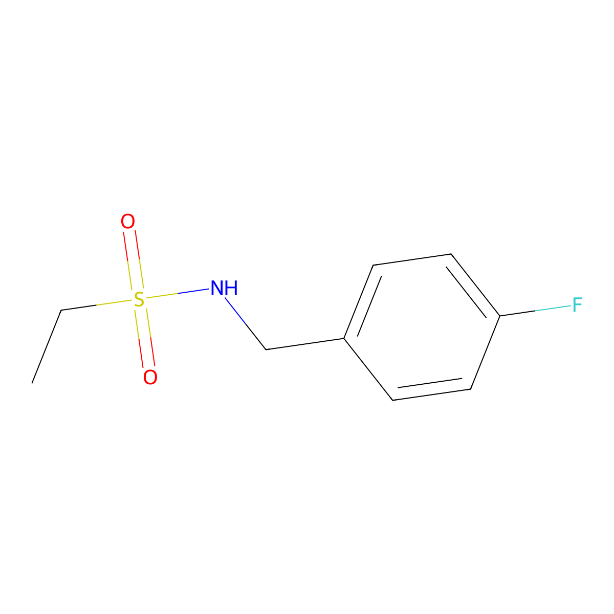 N-[(4-fluorophenyl)methyl]ethanesulfonamide molecular structure, CAS 544424-32-0