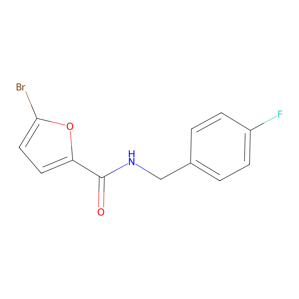 5-bromo-N-[(4-fluorophenyl)methyl]furan-2-carboxamide molecular structure, CAS 544424-57-9