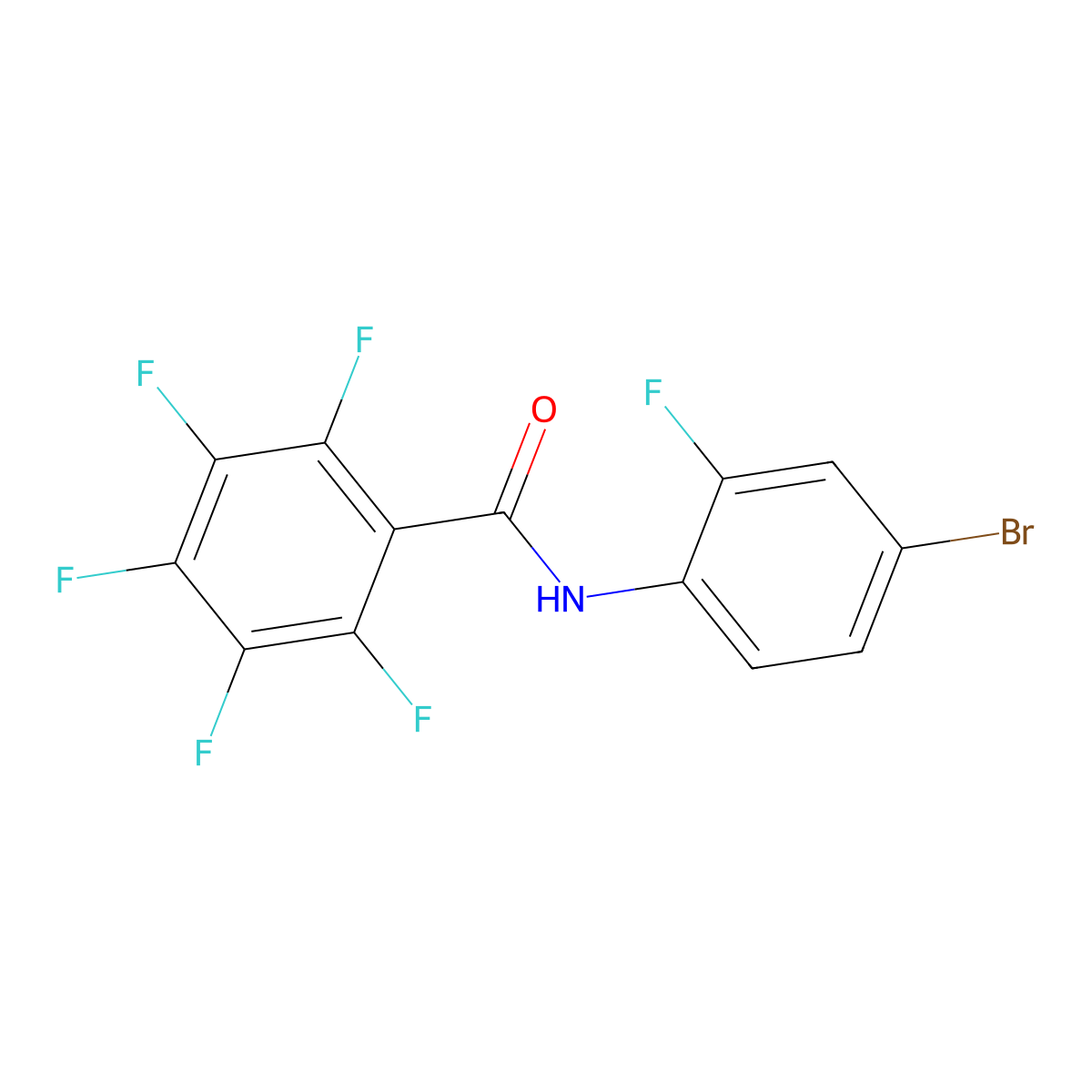 N-(4-bromo-2-fluorophenyl)-2,3,4,5,6-pentafluorobenzamide molecular structure, CAS 544424-81-9