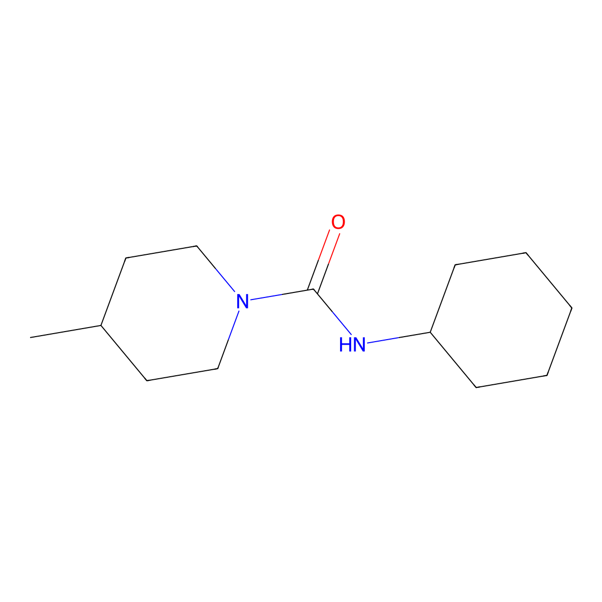 N-cyclohexyl-4-methylpiperidine-1-carboxamide molecular structure, CAS 544425-11-8
