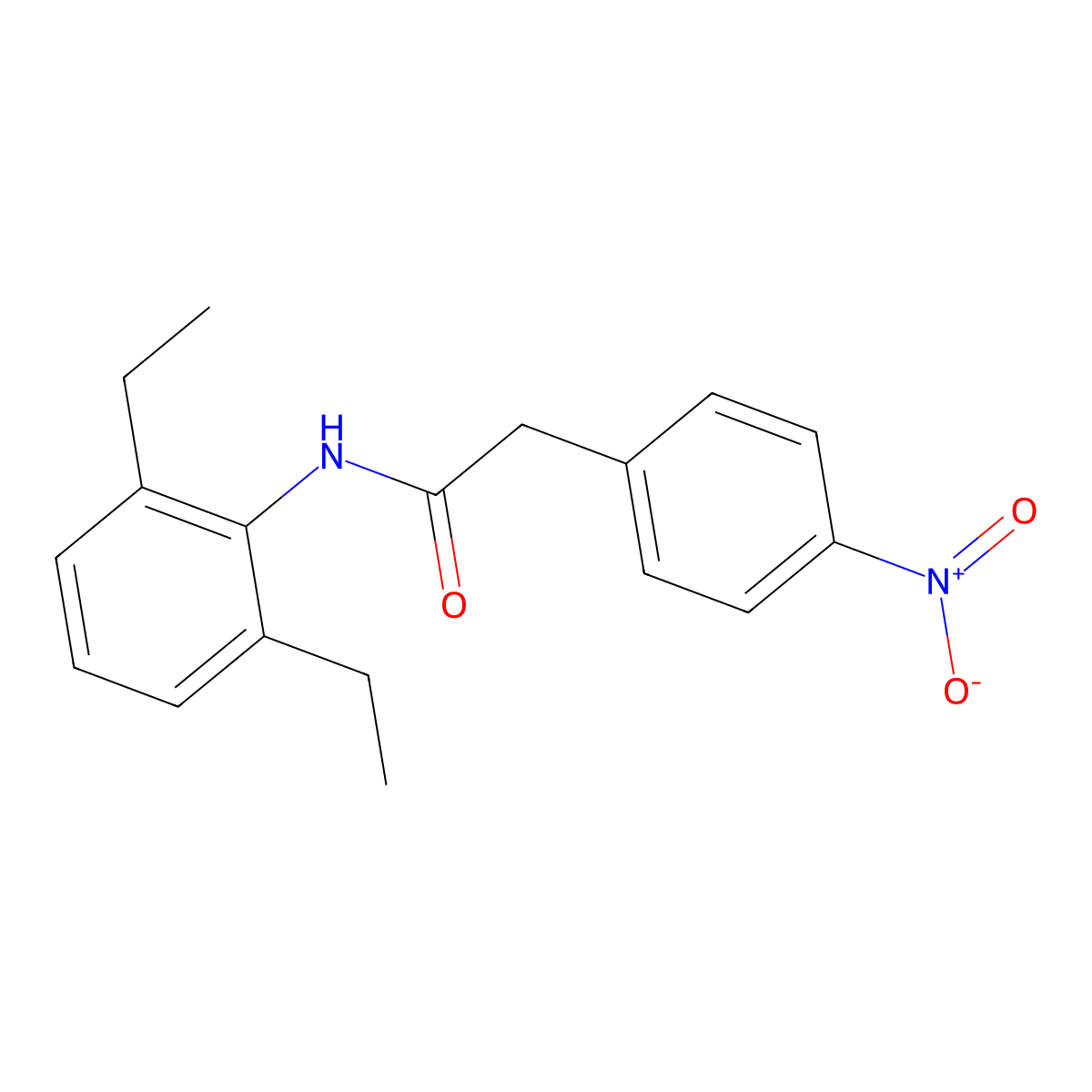 N-(2,6-diethylphenyl)-2-(4-nitrophenyl)acetamide molecular structure, CAS 544426-35-9