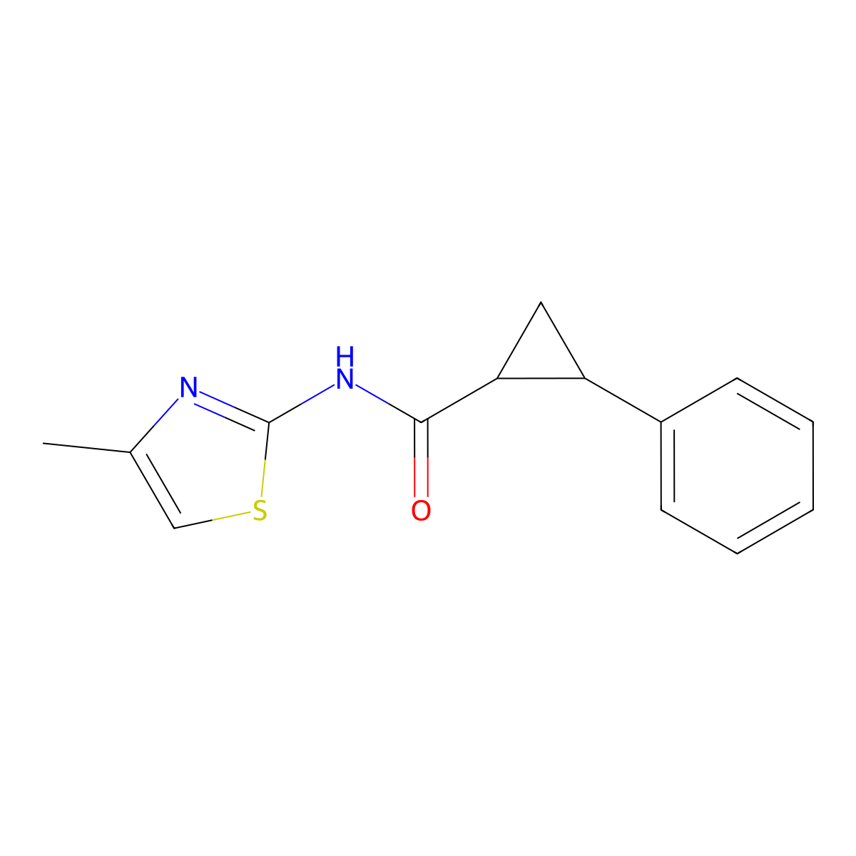 Cyclopropanecarboxamide, N-(4-methyl-2-thiazolyl)-2-phenyl-(9CI) molecular structure, CAS 544426-84-8